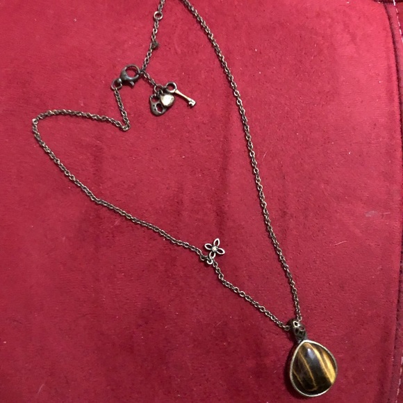 Fossil Jewelry - Fossil tigers eye necklace